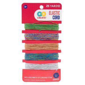 Go Create Elastic Craft Cords Jewelry 25 Ft Multi Color Sparkly Colorful